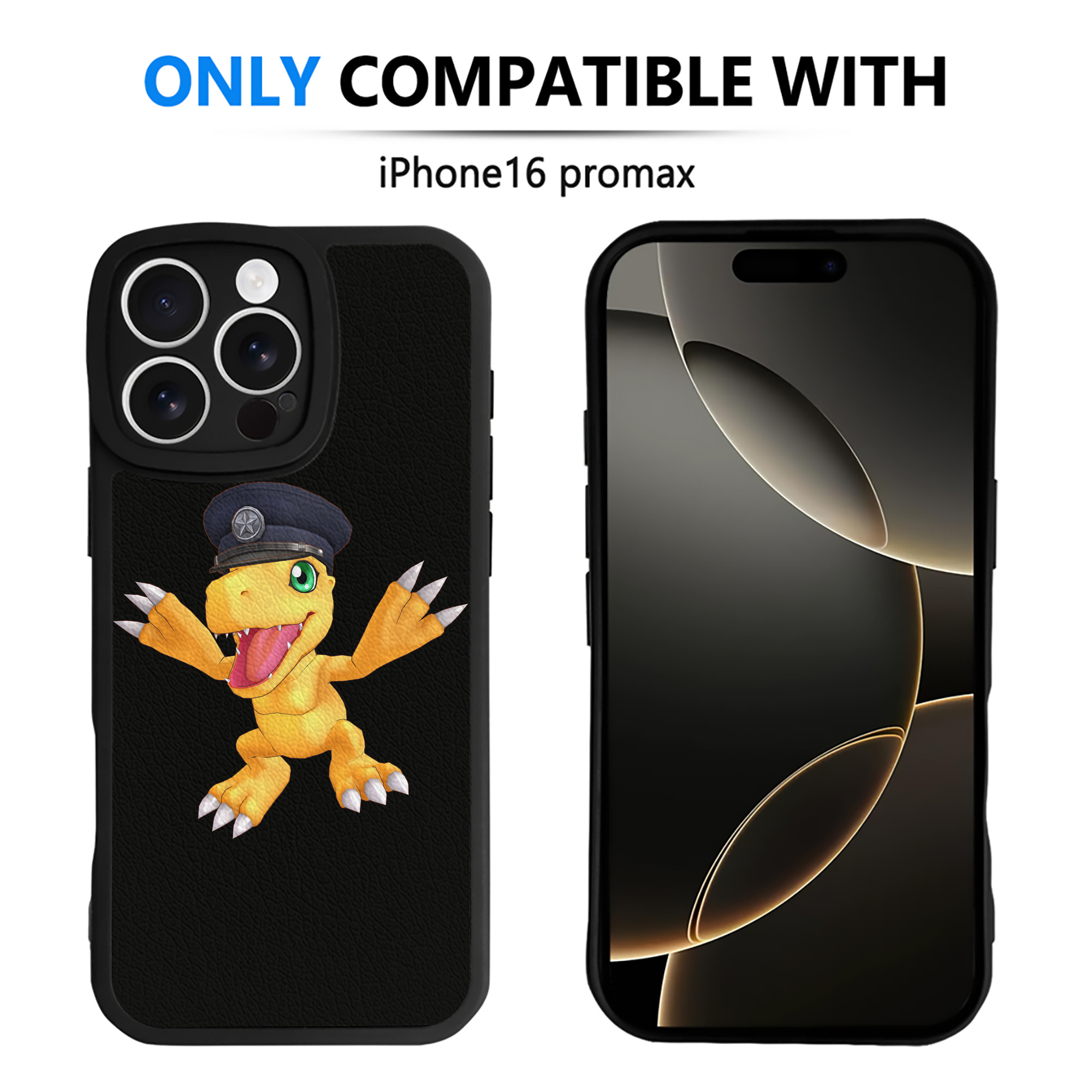 （画像用） Digimon デジタルモンスター/デジモン 【iPhone 16シリーズ対応】シリコンスマホケース（レザー調） 材質：シリコン